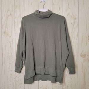 Pink Gray Cowl Neck Pullover Sweater XS